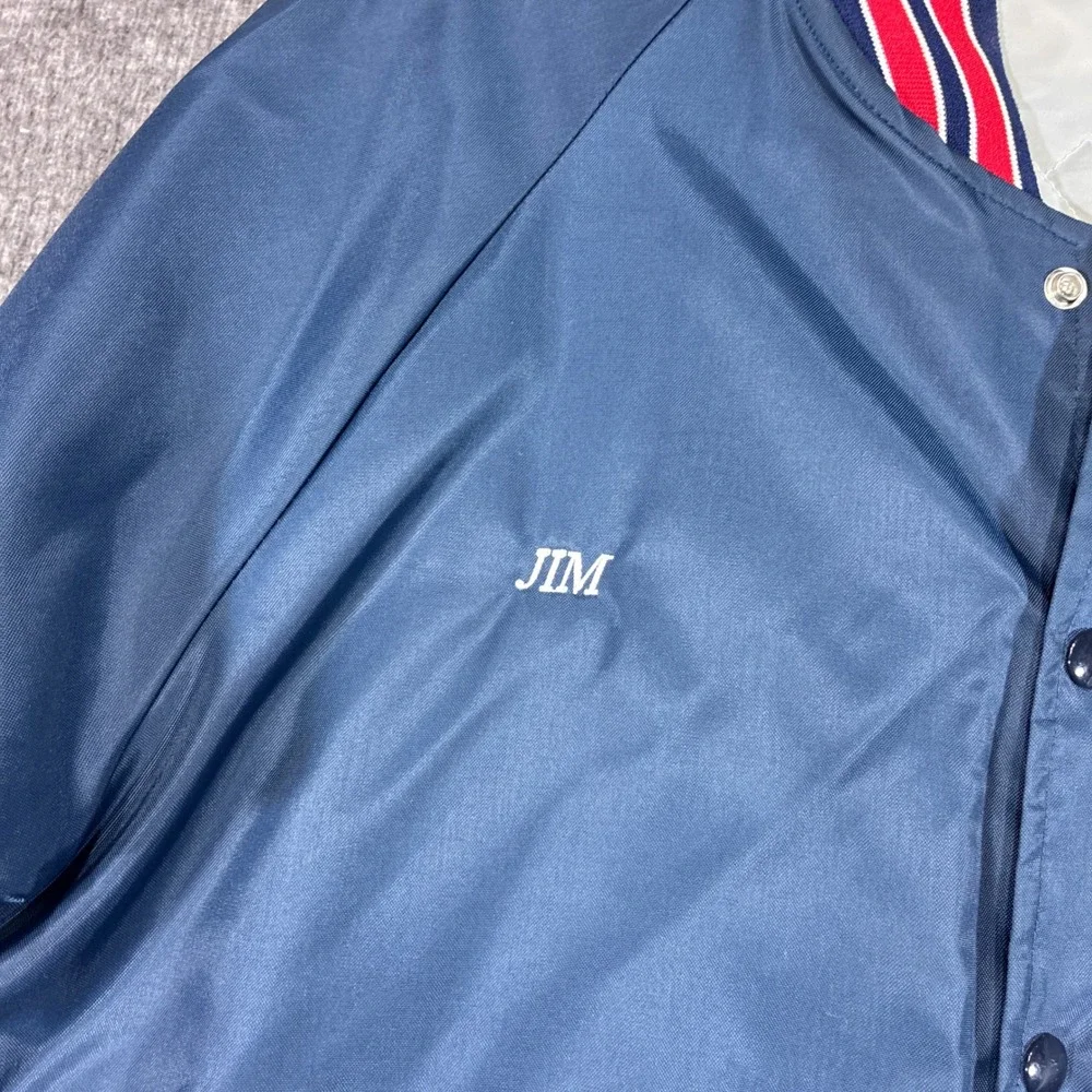 Vintage‎ Parker Paint Jacket Hartwell Sports Bomber Men Large Blue 80s USA Made